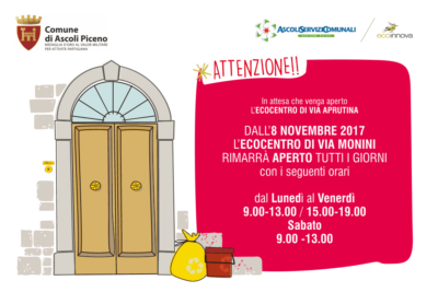 Nuovi orari di apertura Ecocentro in Via Monini